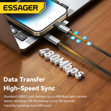 Essager 2 in 1  Cable 65W PD Fast Charging Wire Type C To Lightning Cable For iPhone