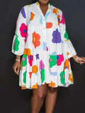 Over Size  Floral Printed Women's Dress