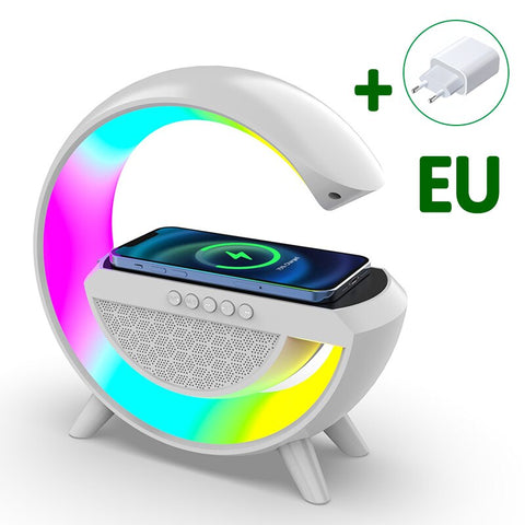 Multifunctional Wireless Charger Stand Pad with Speaker TF RGB Night Light Fast Charging