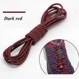 1 Pair 22 Colors Elastic Shoelaces Round Locking No Tie Shoe