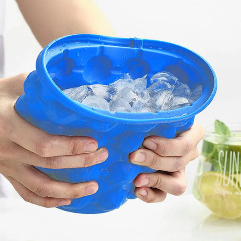 1pc-Silicone Ice Cube Maker Portable Bucket  Ice Cooler