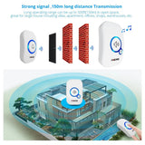 Fuers Wireless Doorbell Waterproof Welcome Chime Home Door Bell Intelligent 32 Songs