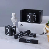 Wooden Perpetual Calendar Eternal Blocks Month Date Display