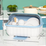 Kitchen Dish Organizer Drain Board with Lid Dish Container Dust Cover