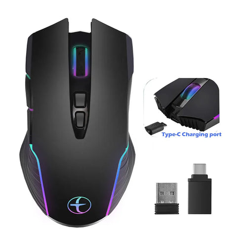 2.4G Wireless Mouse Type-C   Silent Click Mice Rechargeable