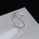 925 Sterling Silver Star Crystal Ring for Women