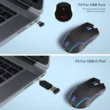 2.4G Wireless Mouse Type-C   Silent Click Mice Rechargeable