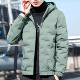 Solid Stand Collar Male Windbreak Cotton Padded Down Jacket