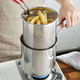 Kitchen Deep Frying Pot 304 Stainless Steel Kitchen Fryer With Strainer Tempura Fryer