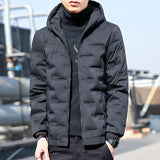 Solid Stand Collar Male Windbreak Cotton Padded Down Jacket