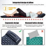 Outdoor Camping Inflatable Mattress Sleeping Pad With Pillows