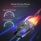 Wireless Gaming Mouse Rechargeable RGB Lights Adjustable DPI Quiet Click