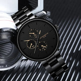 1Pcs Men's Casual Fashion Three  Digital Steel Band Quartz Watch