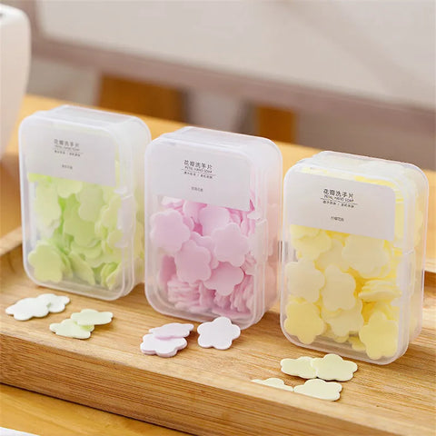 Disposable Mini Flower Shape Paper Soap Slice Hand-washing