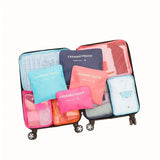 6pcs Travel Luggage Packing Cubes, Suitcase Clothes Storage Bag, Foldable Organizer