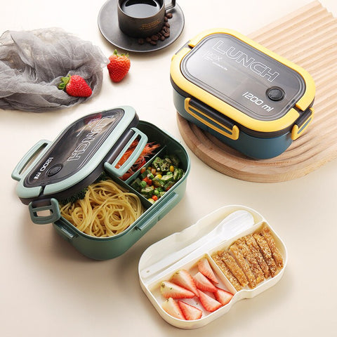 Portable double-layer lunch box