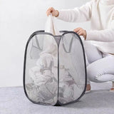 Mesh Pop-up Laundry Basket, Laundry Basket, Foldable Dirty Clothes Storage Basket, Large Capacity Storage Basket