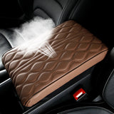 Wave Embroider PU Leather Car Armrest Mat