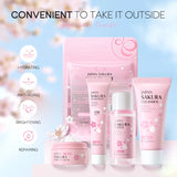 LAIKOU Sakura Skin Care Sets Facial Cleanser Face Cream Serum Toner Moisturizing