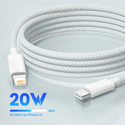 USB C Cable to lightning 20W Fast Charging Cable