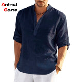 Men's Linen Long Sleeve T-Shirt