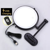 8 inch Wall Mounted Matte Black Makeup Mirror