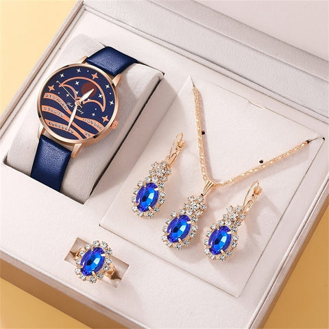 5pcs Set Women Fashion Quartz Watch