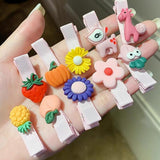 30Pcs Set Baby Hair Clips Cartoon Bows Flower Girls Hairpins Sweet Children Clips