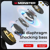 Monster Ear Clip Wireless Headphones with Mics,Touch Control