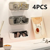 1/2/4PCS Glass Display Cabinet Glasses Storage Box Wall Mounted