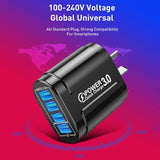 3.1A 4 Ports USB Charger Fast Charging QC 3.0