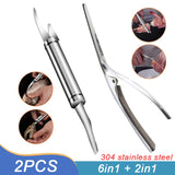 Multifunctional Fast Shrimp Peeler Stainless Steel 6 In 1