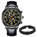 Mens Watches Stainless Steel Leather