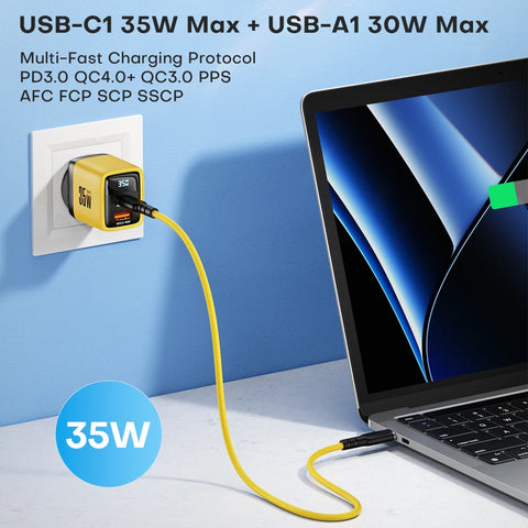 USB C Charger 35W Gan Fast Charge Charger Type C PD3.0 QC4.0 PPS