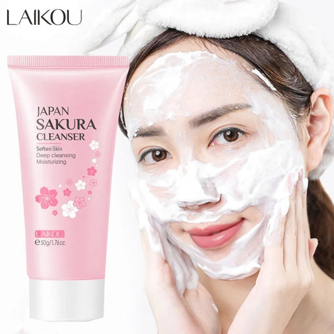 LAIKOU Facial Cleanser Foam Face Wash Remove Blackhead Pores Deep