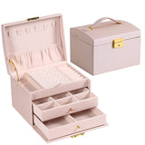 Multi-functional Three-layer Leather Drawer-style Jewelry Box