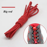 1 Pair 22 Colors Elastic Shoelaces Round Locking No Tie Shoe