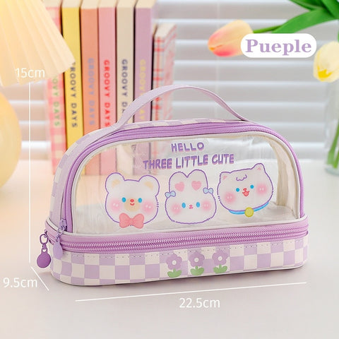 Kawaii Pencil Case Double Layer Large Capacity