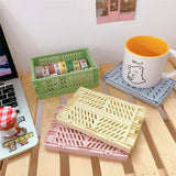 1pc Mini Desktop Plastic Foldable Organizer