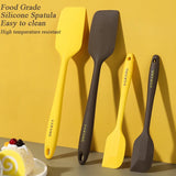 2 Pieces Yellow/Brown Scraper Silicone Spatula Set Gadget Tools