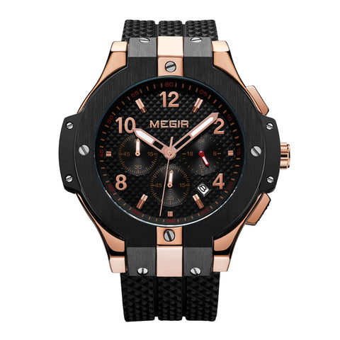 MEGIR Men Watches Silicone Strap