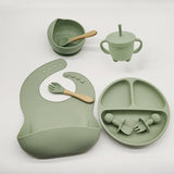 Children's Dishes Set Baby Silicone 6/8-piece Tableware Set