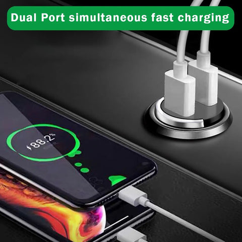 200W Dual Ports Mini USB Car Charger Super Fast Charging