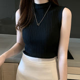 Solid Slim Thin Sleeveless Knit