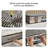 1pc Houndstooth Quilt Clothes Storage Bag Big Capacity Foldable