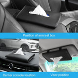 PU Leather Car Sun Visor Hanging Tissue Box