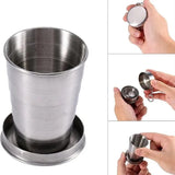 Stainless Steel Folding Cup Portable Outdoor Travel Camping