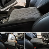 Wave Embroider PU Leather Car Armrest Mat