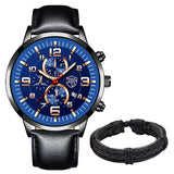 Mens Watches Stainless Steel Leather