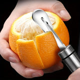 Stainless Peeler Tool with Curved Handle Orange Peeler